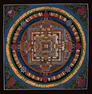 Original Hand-Painted Kalachakra Mandala | Tibetan Thangka Painting | Mandala Art
